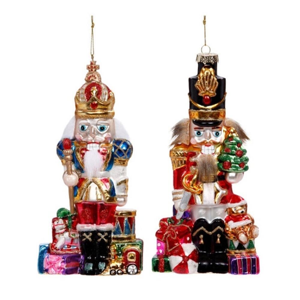 MARK ROBERTS Grand Nutcracker Christmas Ornaments 8" Set of 2 Luxury Holiday NEW